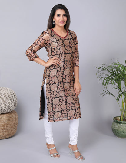 Kalamkari Chanderi Silk Kurta