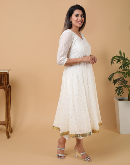 Chanderi cotton Umbrella kurta set