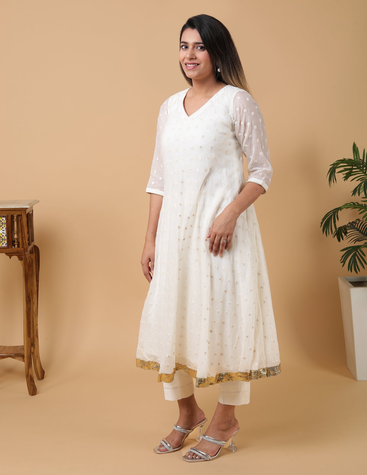 Chanderi cotton Umbrella kurta set