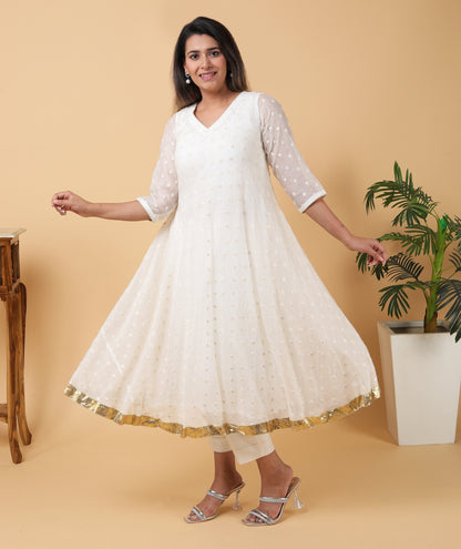 Chanderi cotton Umbrella kurta set