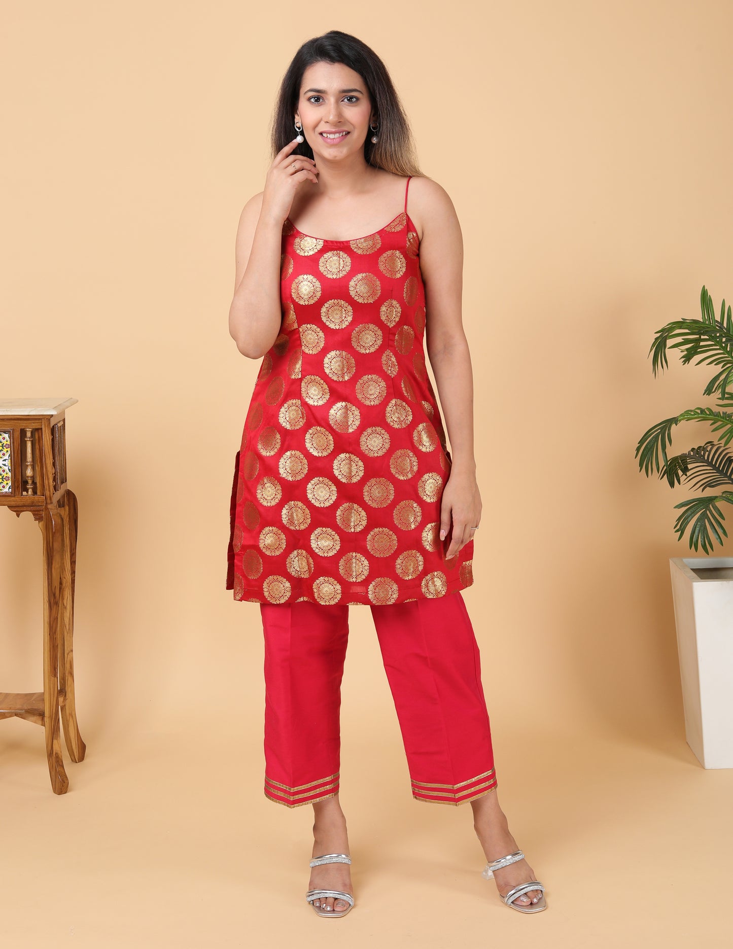 Red Banarasi Co-ord set